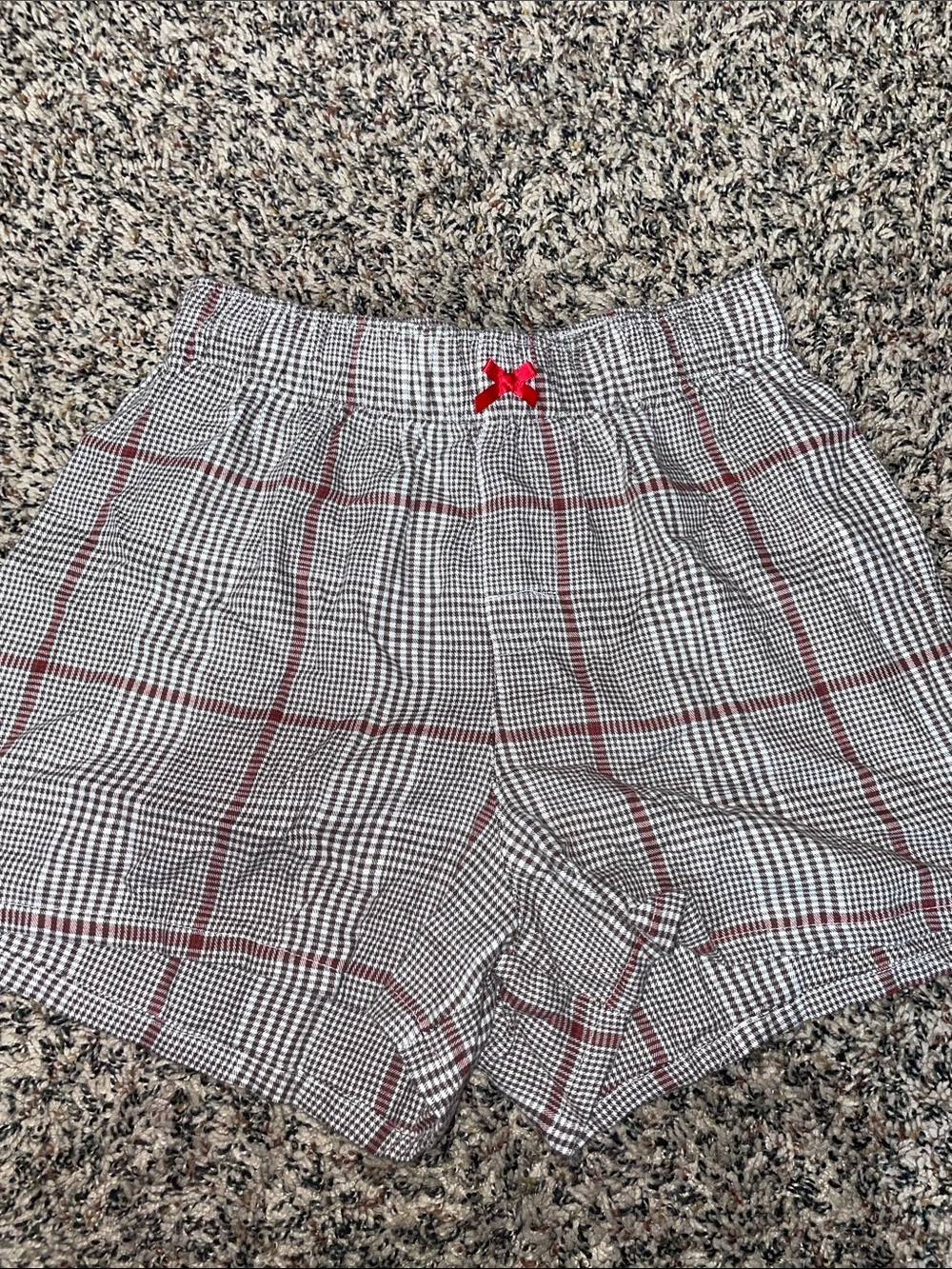 Wild Fable Plaid Cotton Bow Pull On Elastic Waist Lounge Shorts Size XXS NWOT